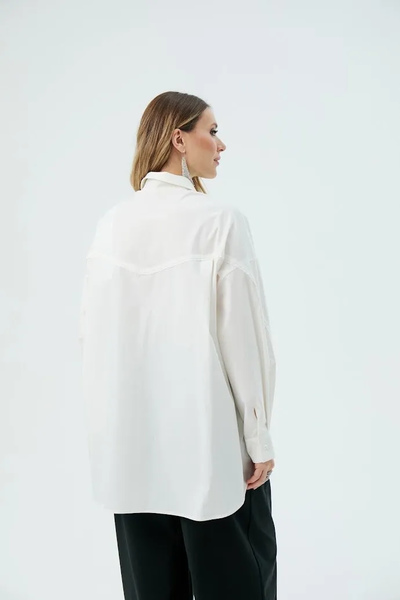 Рубашка женская TUFFONI 8427055 БЕЛЫЙ OVERSIZE